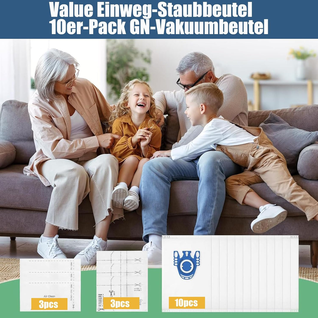 10 Stück Staubsaugerbeutel,Ersatz ZubehörKompatibel mitfür Miele HyClean Pure GN Staubsauger Classic