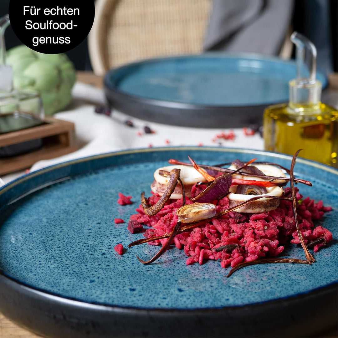 Moritz &amp; Moritz SOLID 4x Speiseteller 26 cm - Steinzeug Teller Set - Geschirr Set zum Servieren Dinn