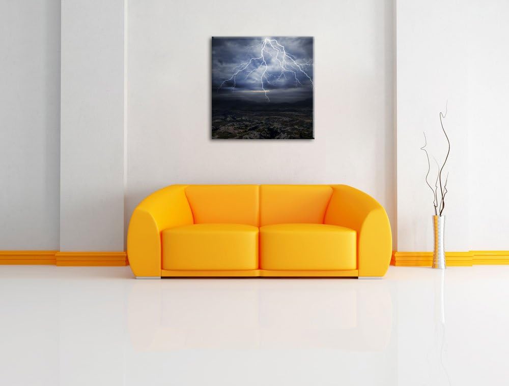 gewaltiges Gewitter, Format: 70x70 als Leinwandbild, tolle Bilder fertig auf Holzrahmen gespannt, Ku