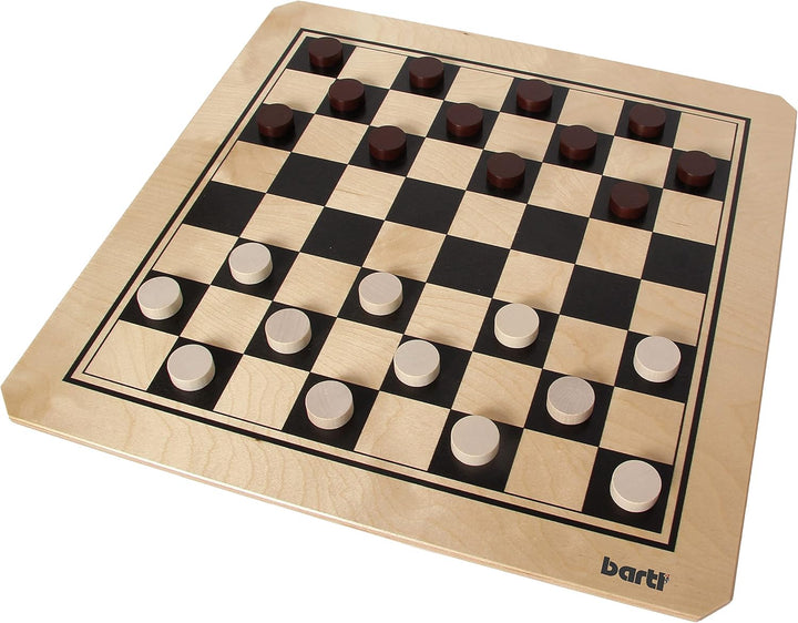 Bartl 107349 Brettspiel Mühle und Dame gross aus Holz XXL Format 50cm x