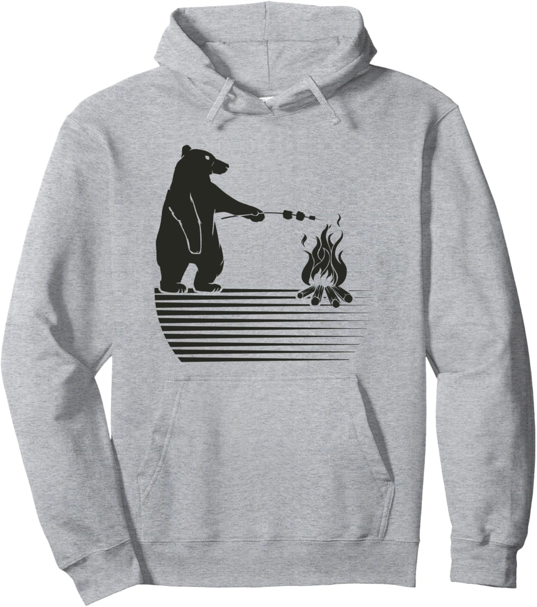 Waldtier Ironischer Bär Grillen Natur Pullover Hoodie
