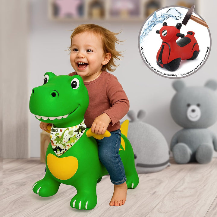 JAMARA 466007 Hüpftier Dino mit Flügel HoppyDoo - Spielzeug für Kinder, Hüpfspielzeug Baby Indoor/Ou