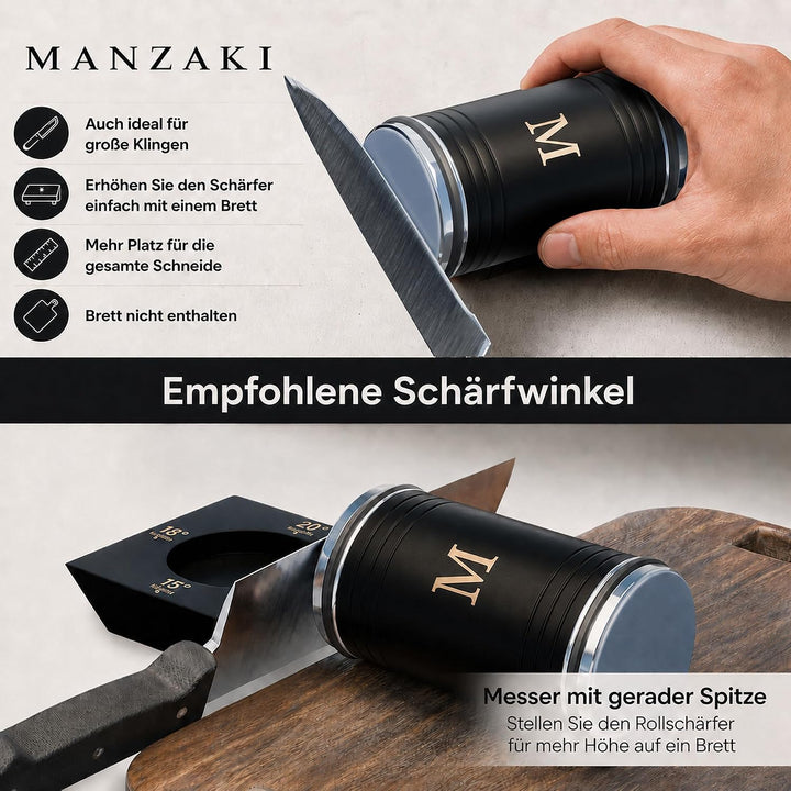 Messerschärfer: Rollschleifer mit 4 Winkeln, 2 Diamantscheiben 400/1000