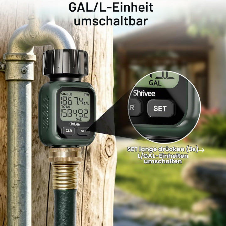 Wasserdurchflussmesser mit LCD-Display, Einzeln- und Gesamtmessung in GAL/min