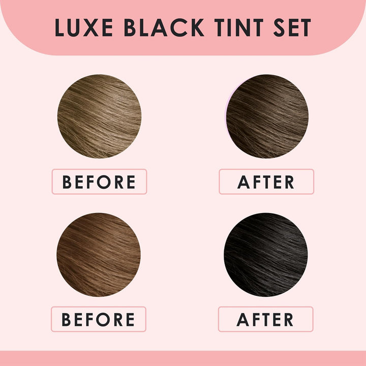 Luxe Cosmetics -New Version 2025 Black Color Set for Lashes and Brows - Long Lasting Temporary Color