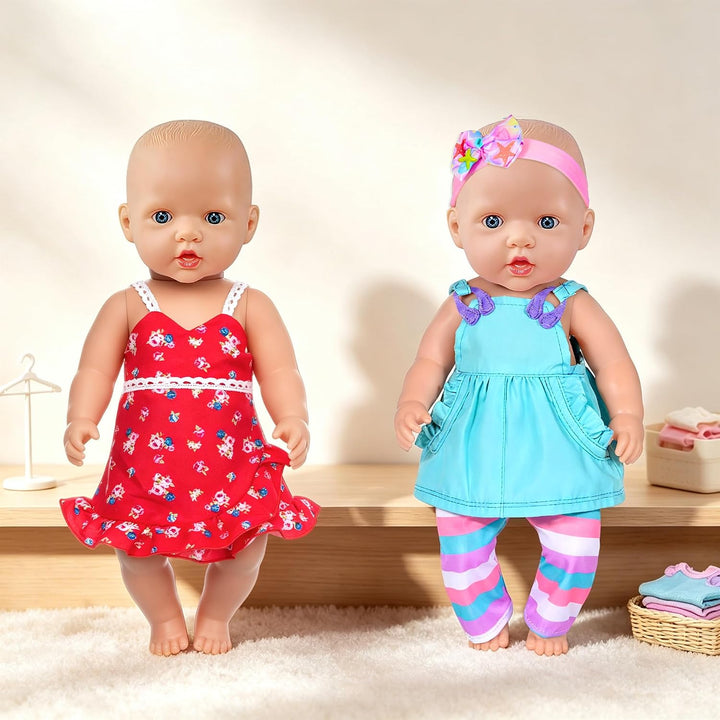 10er-Pack Baby-Puppenkleidung für 43cm / 17 Zoll Neugeborene Babypuppen, Fashion Doll Kleidungsset m