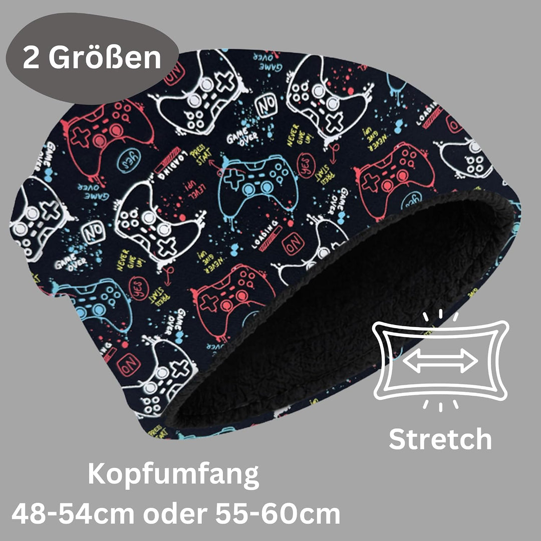 HECKBO 360° Reflektor Kinder Mütze &amp; Loop Schal Set - 95% Baumwolle - weiches &amp; pflegeleichtes Stret