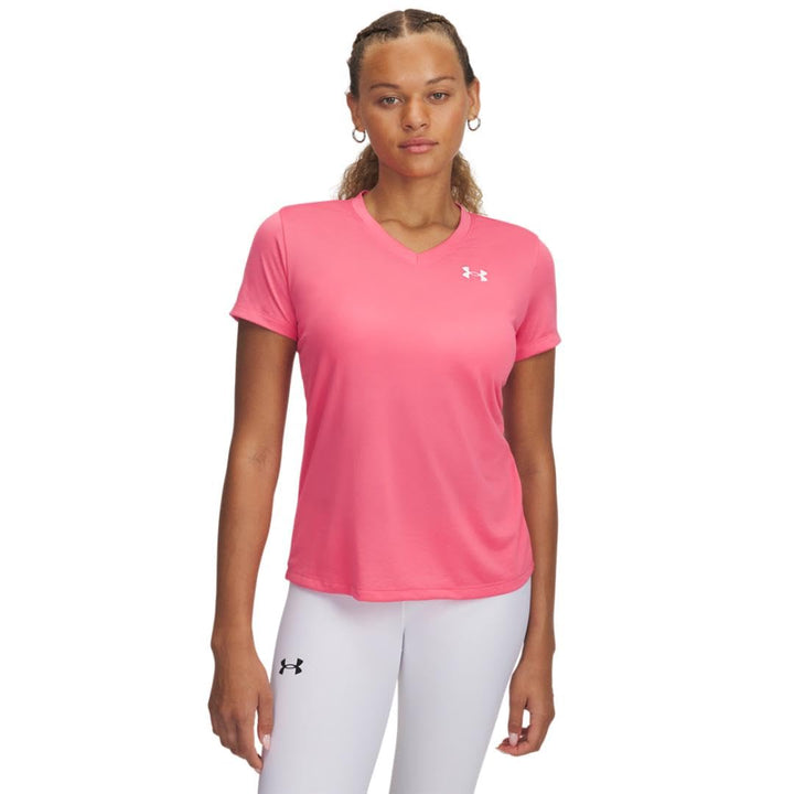 Under Armour Damen Tech Ssv- Solid T-Shirt XS Super Pink, XS Super Pink