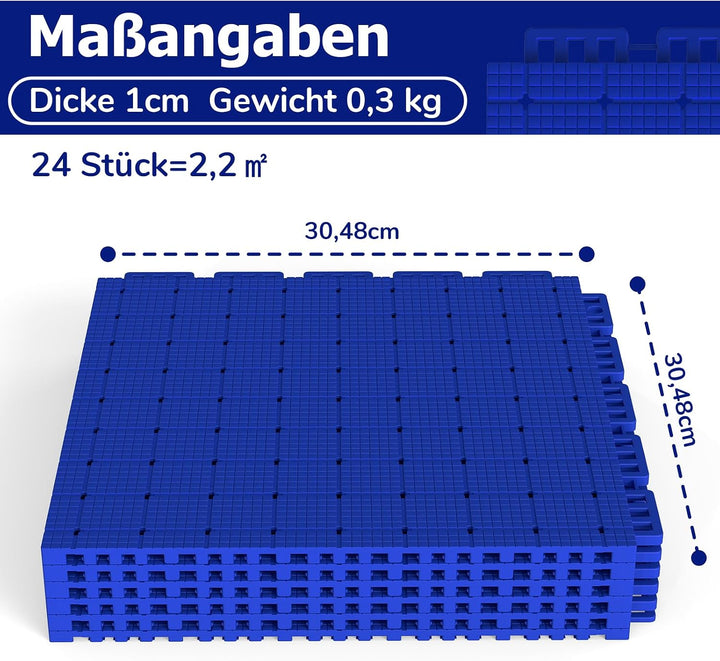 jxgzyy 24 STK Bodenschutzmatte Puzzlematte Set Sportmatte Gymnastikmatte Blau, Blau