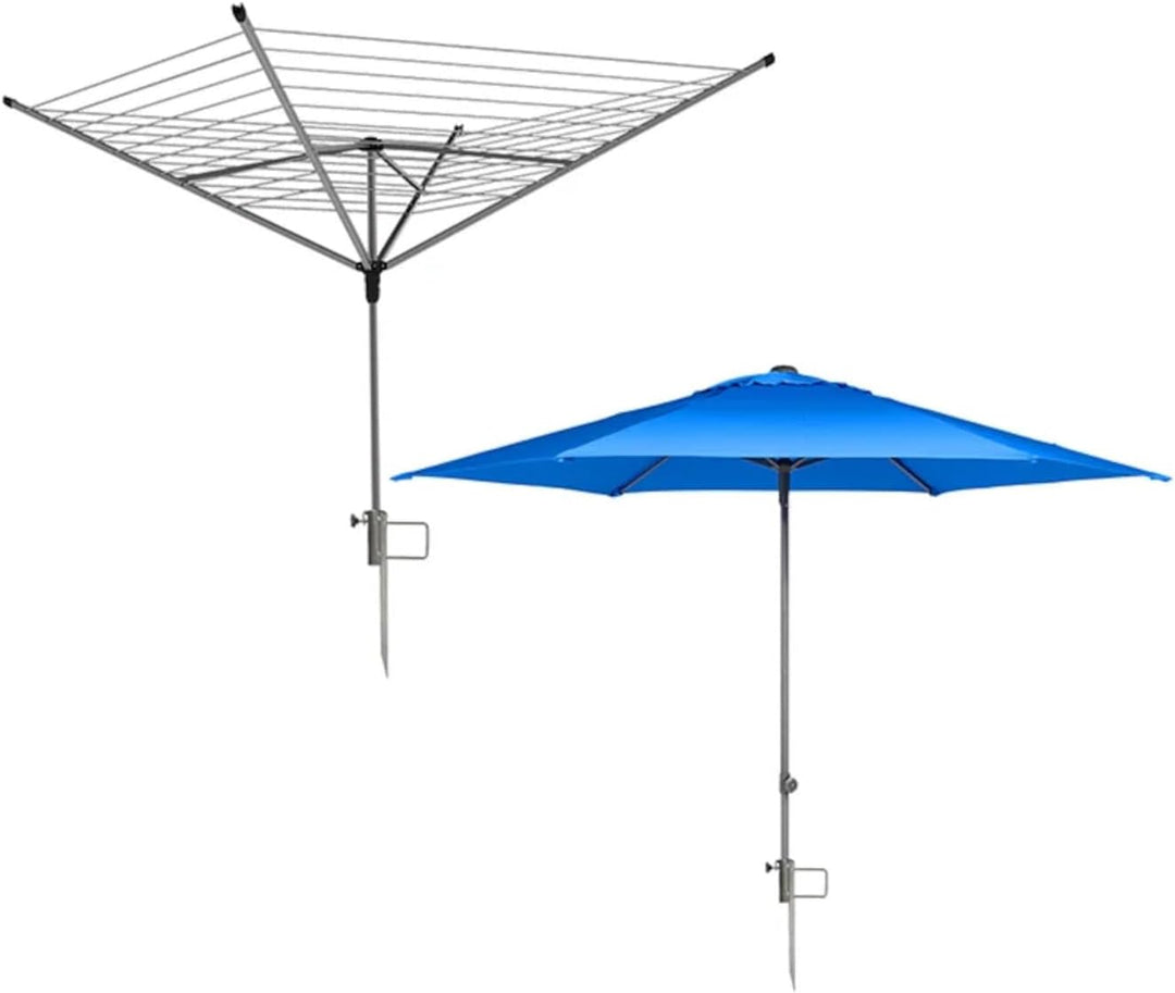 2 STK Bodenhülse Sonnenschirm Wäschespinne 35 mm, 45 cm betonierbar | Rasendorn für Wäschespinne, So