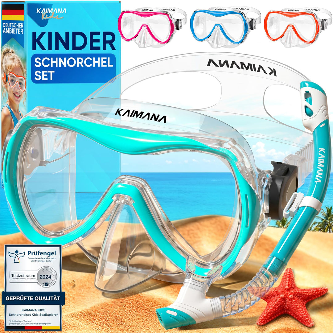 Das Neue KAIMANA® SeaExplorer Schnorchelset Kinder + Tragetasche, Taucherbrille mit Schnorchel, Tauc