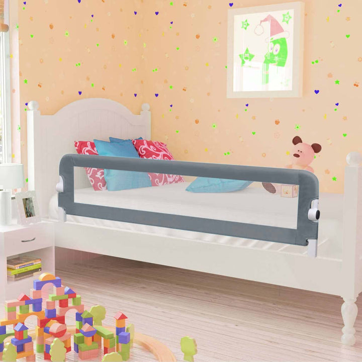 puraday Kleinkind-Bettschutzgitter Grau 150x42 cm Polyester Bettgitter Rausfallschutz Rausfallschutz