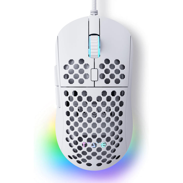 TMKB M1se Gaming Maus, USB, mit 12800 DPI Optischer Sensor,6 Programmierbare Tasten Wabenmaus,Anpass