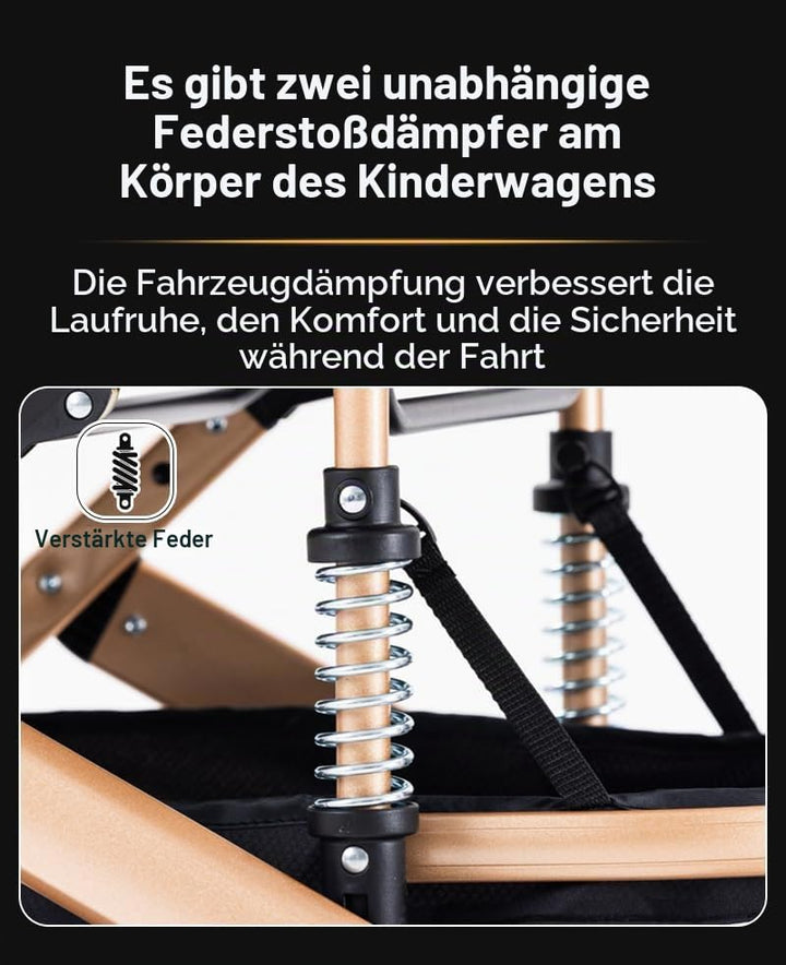 YAZOCO kinderwagen 3 in 1 Buggy Babybett Komplett Set Einem Klick Zusammenklappbarer Kinderwagen, Ko