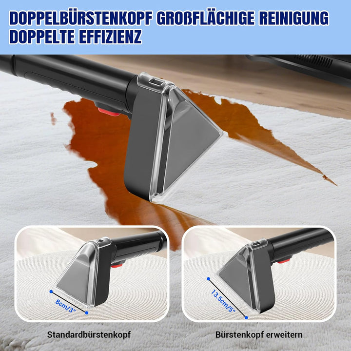 400W Polsterreiniger Gerät Teppichreiniger, 13KPa Reinigungsmaschine Nasssauger für Teppiche, Polste