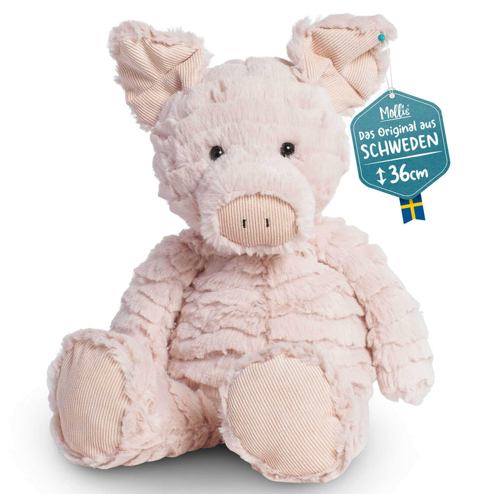 Mollis Kuscheltier - Kuschelschwein - 36 cm - Plüschtier-Schwein - Kinder-Kuscheltier - weiches Stof