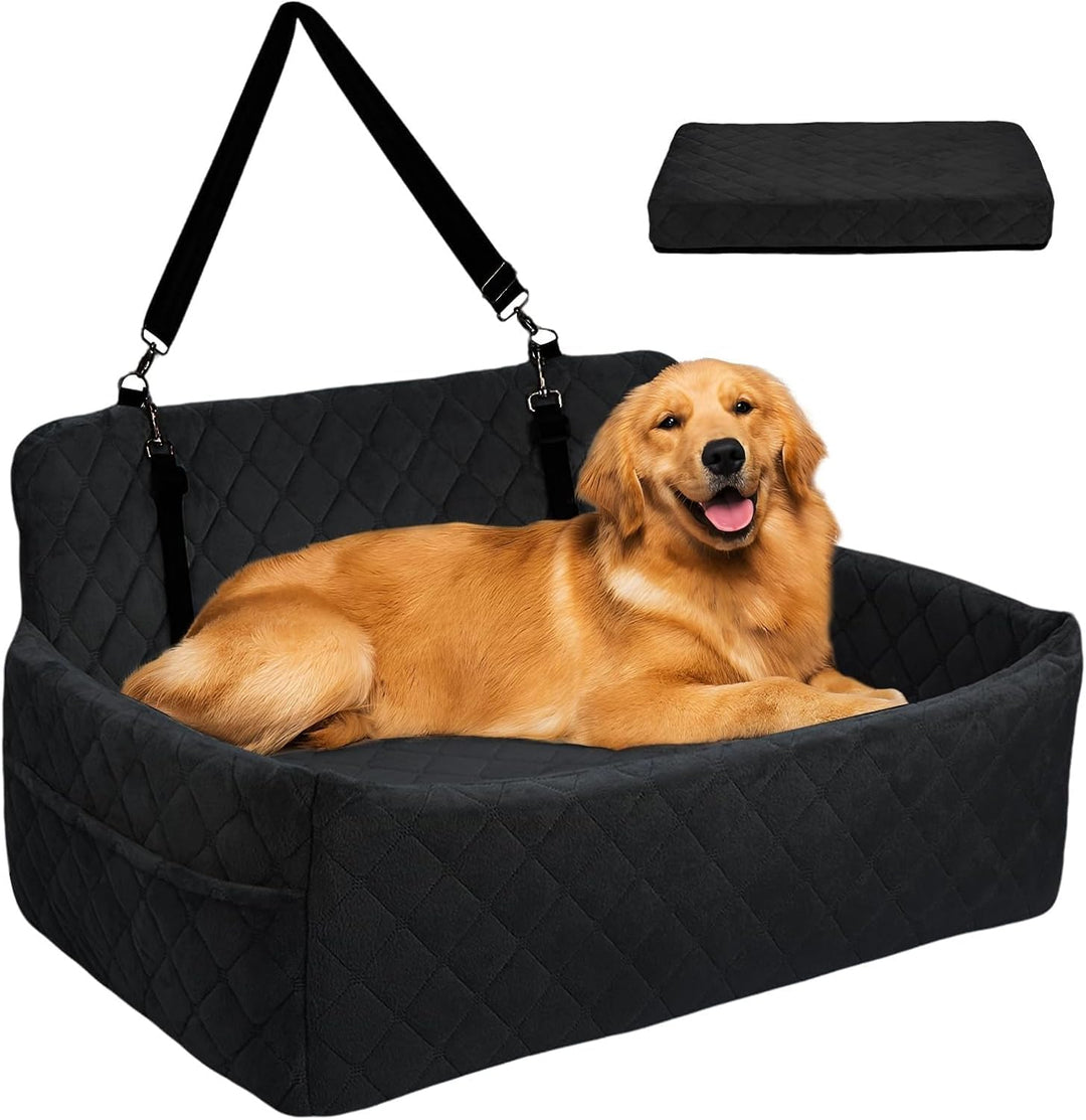 HAUSPROFI Hunde autositz für mittlerer/grosse Hunde, Schwarz, Schwarz