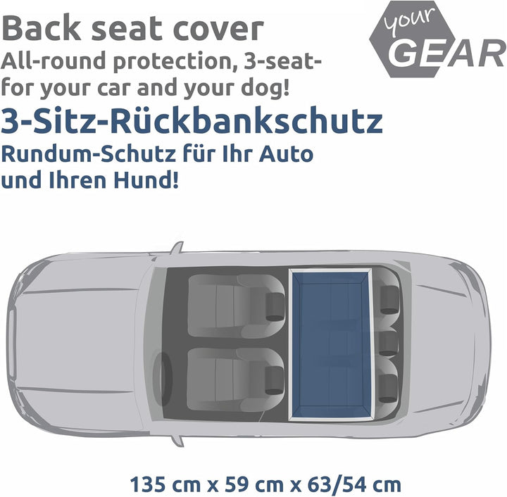 your GEAR Rapallo Hunde Autoschondecke Rücksitzbank – wasserdichte Hundedecke Auto Kratzfest – Schut