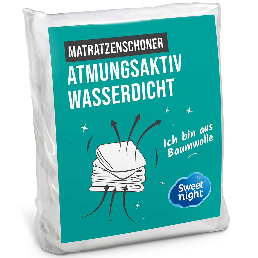 Sweetnight - Matratzenschoner 140x190 cm | Baumwoll | Wasserdichte und saugfähig Matratzenauflage |