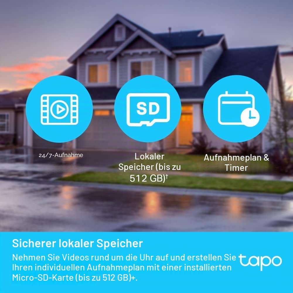 TP-Link Tapo C500 WLAN-Überwachungskamera für den Aussenbereich, 360 °, Auflösung 1080p, Bewegungser