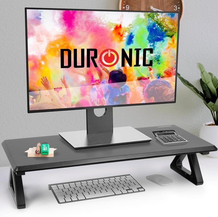 Duronic DM06-1 BK Monitorständer, 62 x 30 cm, Schreibtischaufsatz Erhöhung Bildschirmständer, Dual M