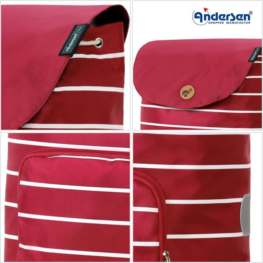 Andersen Einkaufstrolley - klappbar - 47 Liter Rot, Rot