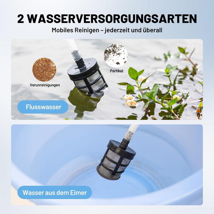 Litheli Akku Hochdruckreiniger, mit einem 20000mAH Akku, 42 bar, 5-in-1 Multifunktionale Düse,Mobile