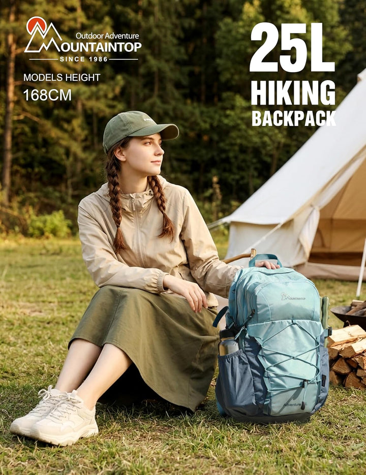 Mountaintop 25L/40L Wanderrucksack Damen Herren für Wandern 25L Marineblau, 25L Marineblau