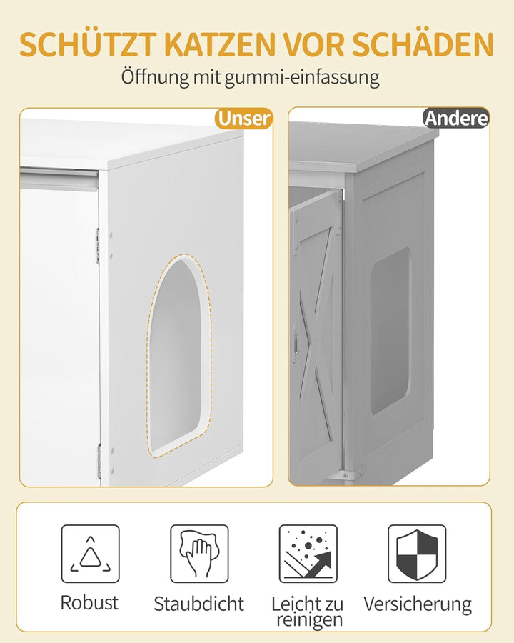 Hzuaneri Katzenschrank für 2 Katzen, Katzenklo Schrank, Katzenhaus Versteckt mit Doppelräumen, Kann