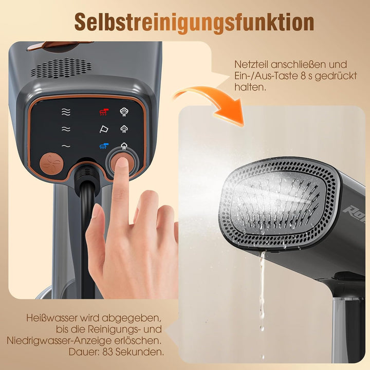 Dampfglätter mit Saugfunktion, 2100W Reisebügeleisen mit 5000Pa Saugkraft, 35 g/min Dampf, 440 ml Wa