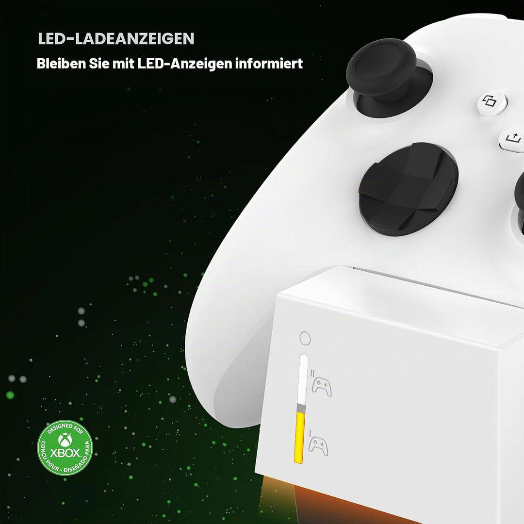 snakebyte Xbox Controller Ladestation- offiziell lizenziert - 2Std. Ultra-Schnellladung für 2 Xbox S
