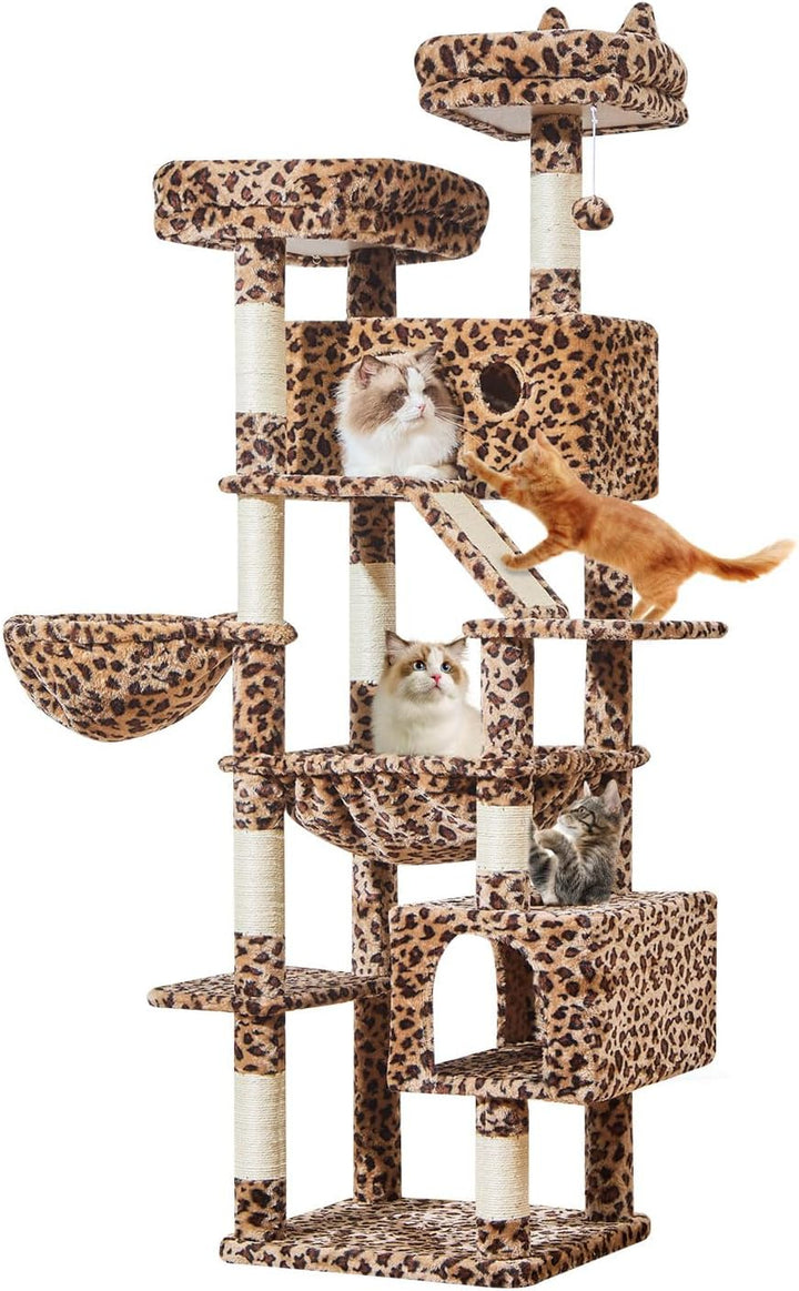 Taoqimiao 180CM Kratzbaum Gross, Katzenbaum Katzen Kratzbaum Grosse Katzen Stabil mit 2 Katzenhaus,
