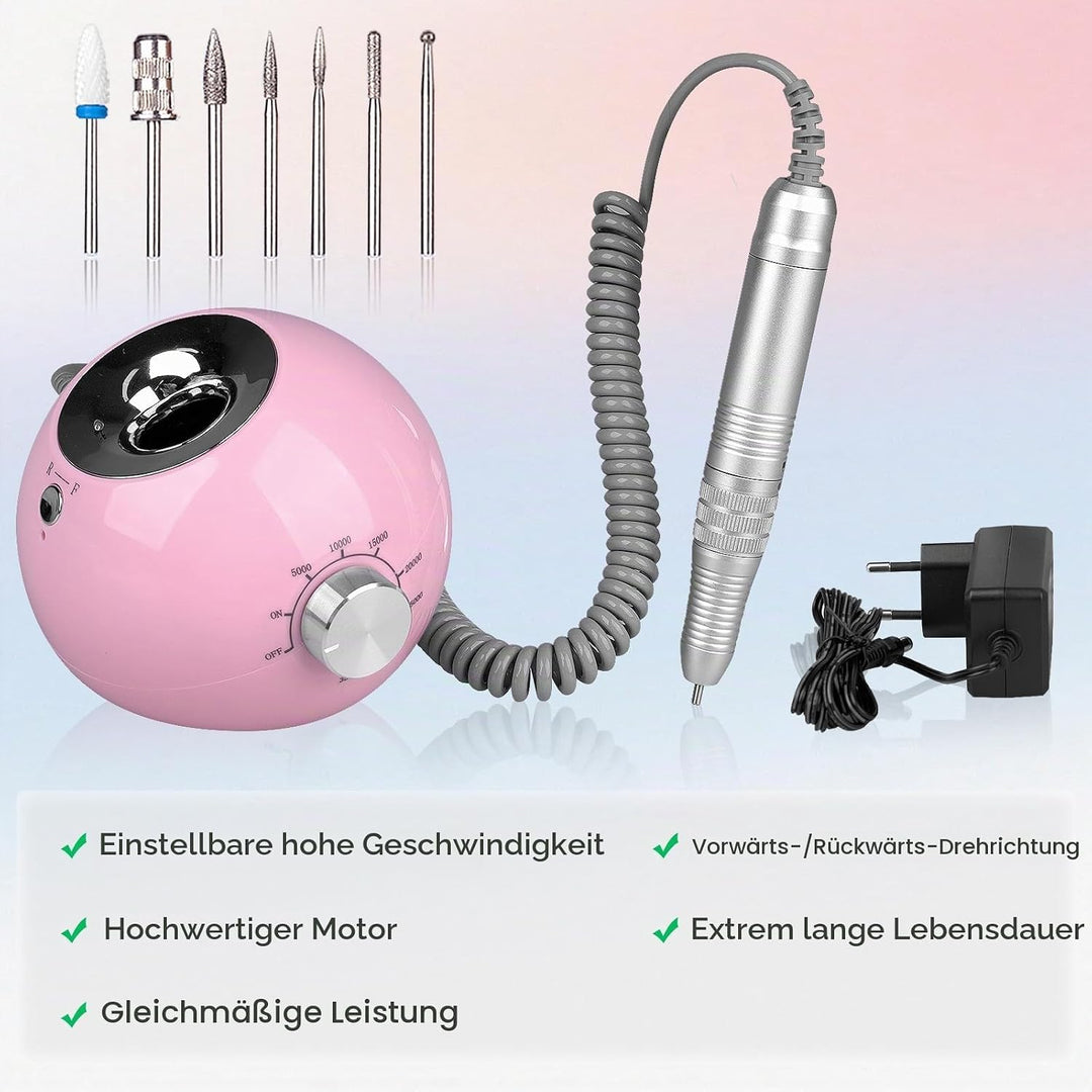 Nagelfräser, Upgraded Profi Nagelfräser 35000 u/min für Gelnägel Acrylnägel, Maniküre Pediküre Set E