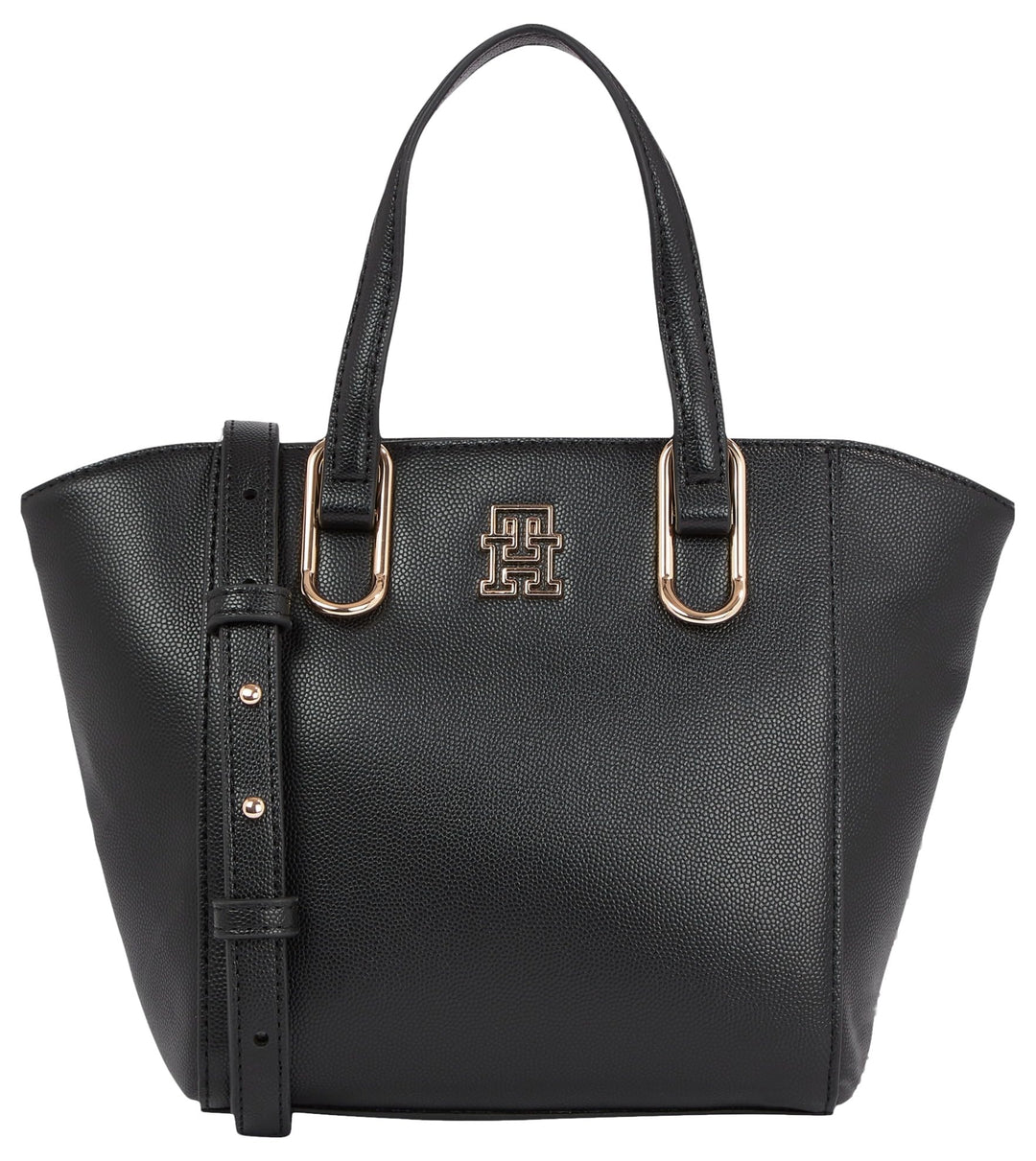 Tommy Hilfiger Damen Th Timeless Med Lady Tote Tragetasche Schwarz, Schwarz