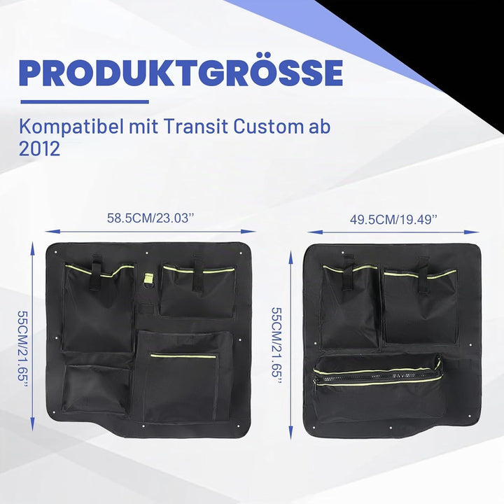 Scheunentor-Aufbewahrungsorganizer kompatibel mit Ford Transit Custom 2012-2023, 2 Pcs Scheunentür L