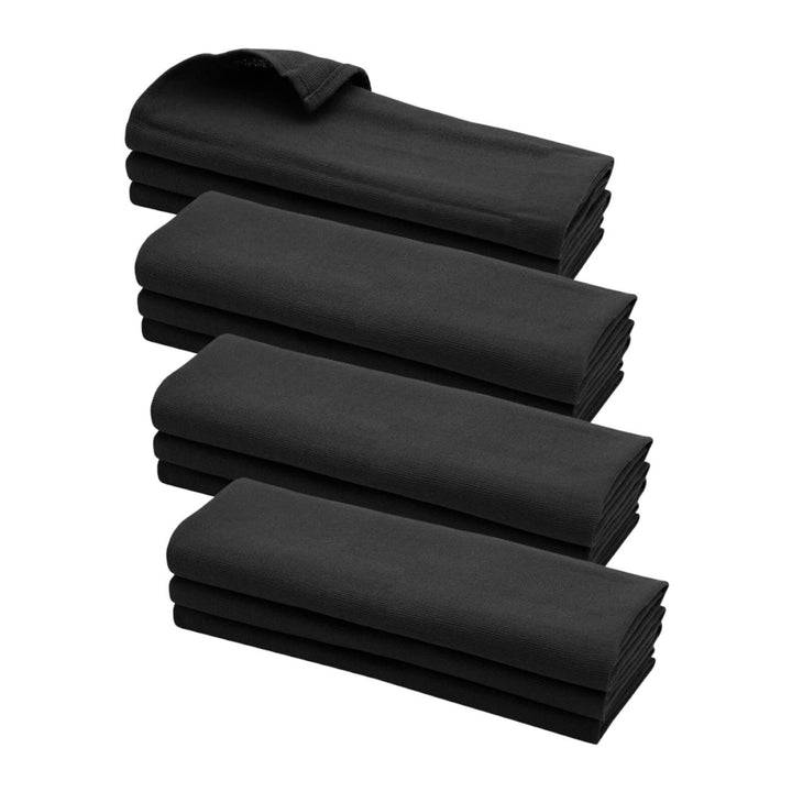 Daloual 12x Geschirrtuch/Küchentuch/Putztuch/Poliertuch aus 100% Baumwolle schwarz