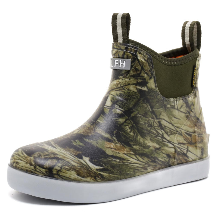 Gummistiefel Kurz Herren, Wasserdicht Anti-Rutsch Gartenstiefel 38 EU Olivgrüner Druck, 38 EU Olivgr