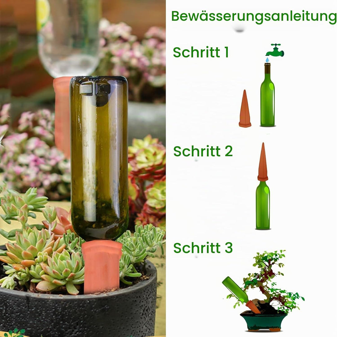 4er Tonkegel-Bewässerungsgeräte, automatische Bewässerungsvorrichtung, Weinflaschen-Ton-Selbstbewäss