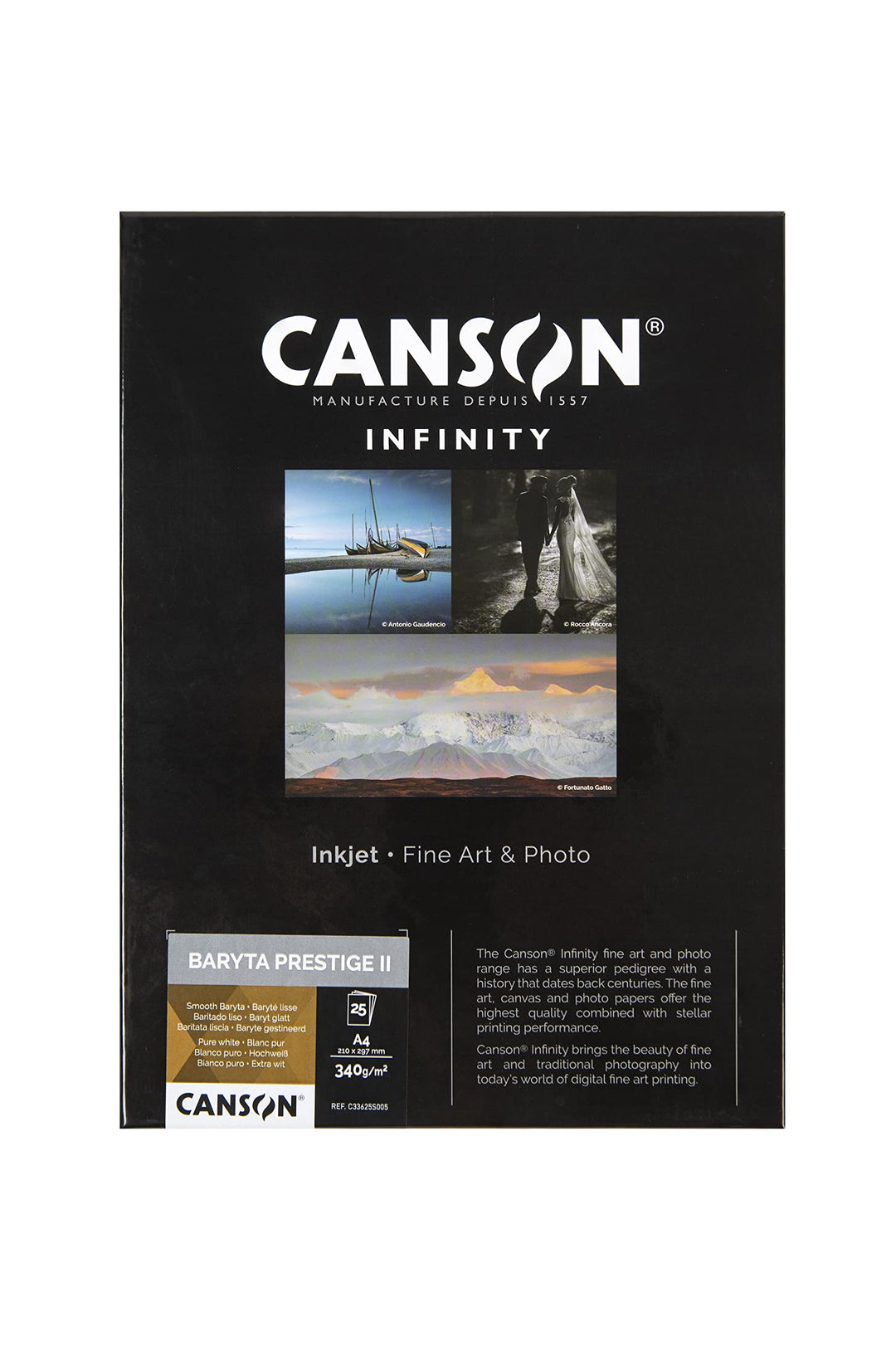 Canson Infinity Baryta Prestige II Box A4 25 Blatt 340g, weiss