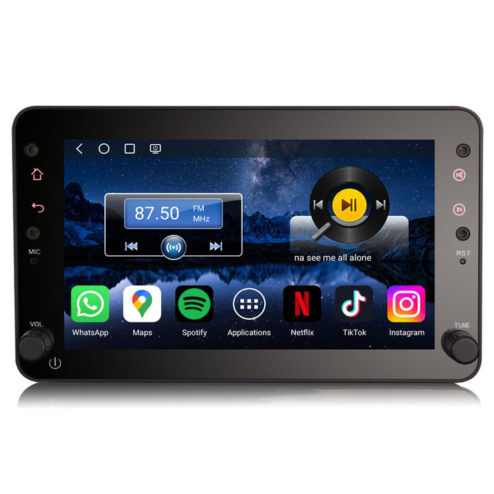 Erisin 7 Zoll Android 14 Autoradio mit CD Player Für Alfa Romeo Mito 2008-2019 GPS Navigation mit Bl