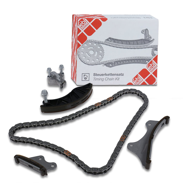 febi bilstein 106740 Steuerkettensatz für Nockenwelle, mit Gleitschienen und Kettenspanner, 1 Stück