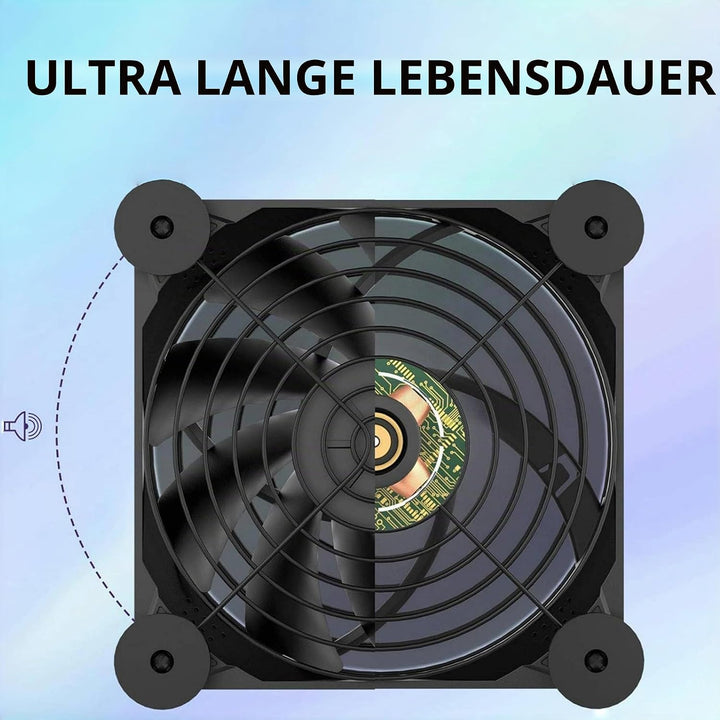 120mm USB PC-Lüfter,5V Gehäuselüfter mit Netzstecker &amp; Stufenlosem Regler Minimalistisch Leise Prakt