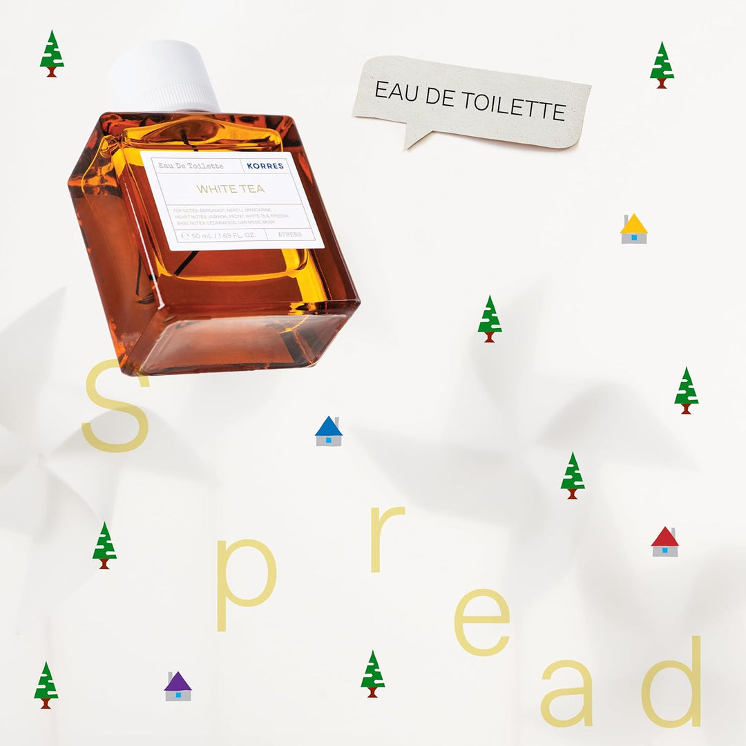 KORRES WHITE TEA Duftset für Sie, Geschenkset für Damen mit EDT 50 ml und Duschgel 250 ml, vegan Whi