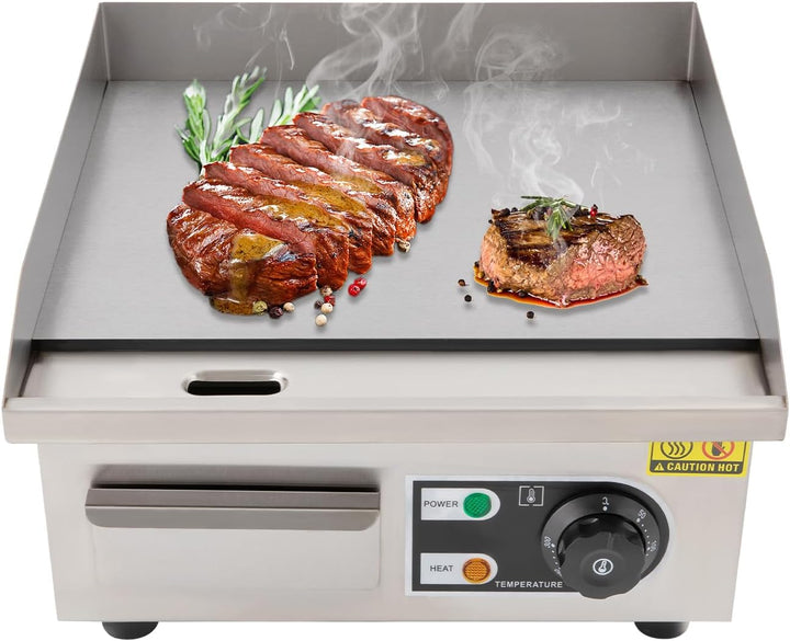 Elektrische Tischgrills 2000W Profi-Grill Grillplatte mit Versteckte Grosse Ölspeicherbox,Kommerziel