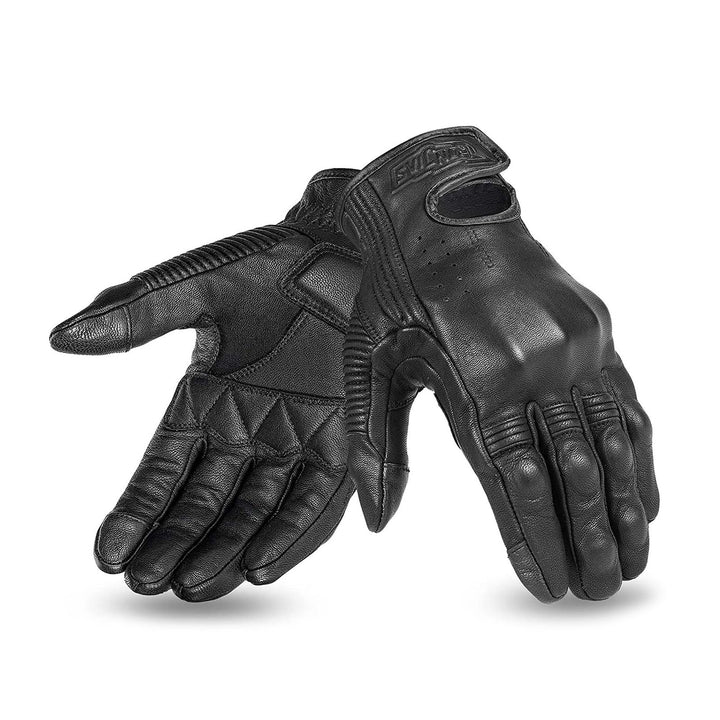 Grapelet Motorradhandschuhe aus Leder, Touchscreen-Motorradhandschuhe mit Knöchelschutz aus PU-Mater