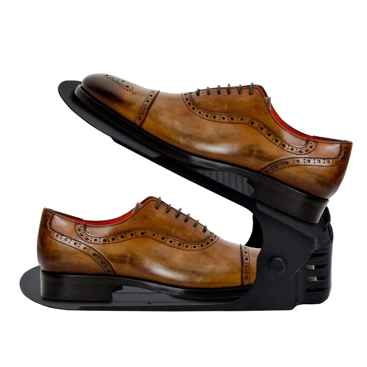 LARS360 30 Stück Schuh Slots, Schuhstapler Schuhhalter Set, Einstellbare Schuhregale aus Schwarz Kun