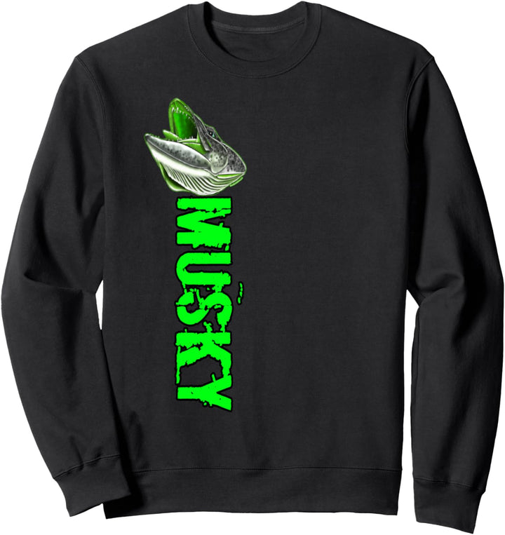 Black Fly Custom (vorne hinten) Moschusflüsterer-Angelhemden Sweatshirt