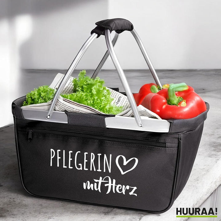 Huuraa Einkaufskorb Pflegerin mit Herz Geschenk