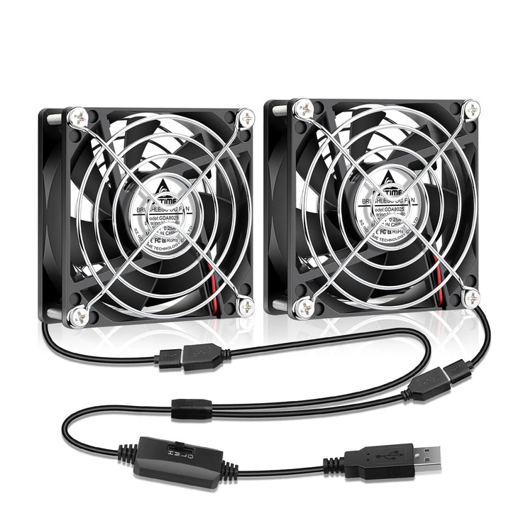 GDSTIME 80mm USB Lüfter 80 x 25mm Gehäuselüfter USB 80mm PC Ventilator 2500 U/min Bürstenloser Lüfte