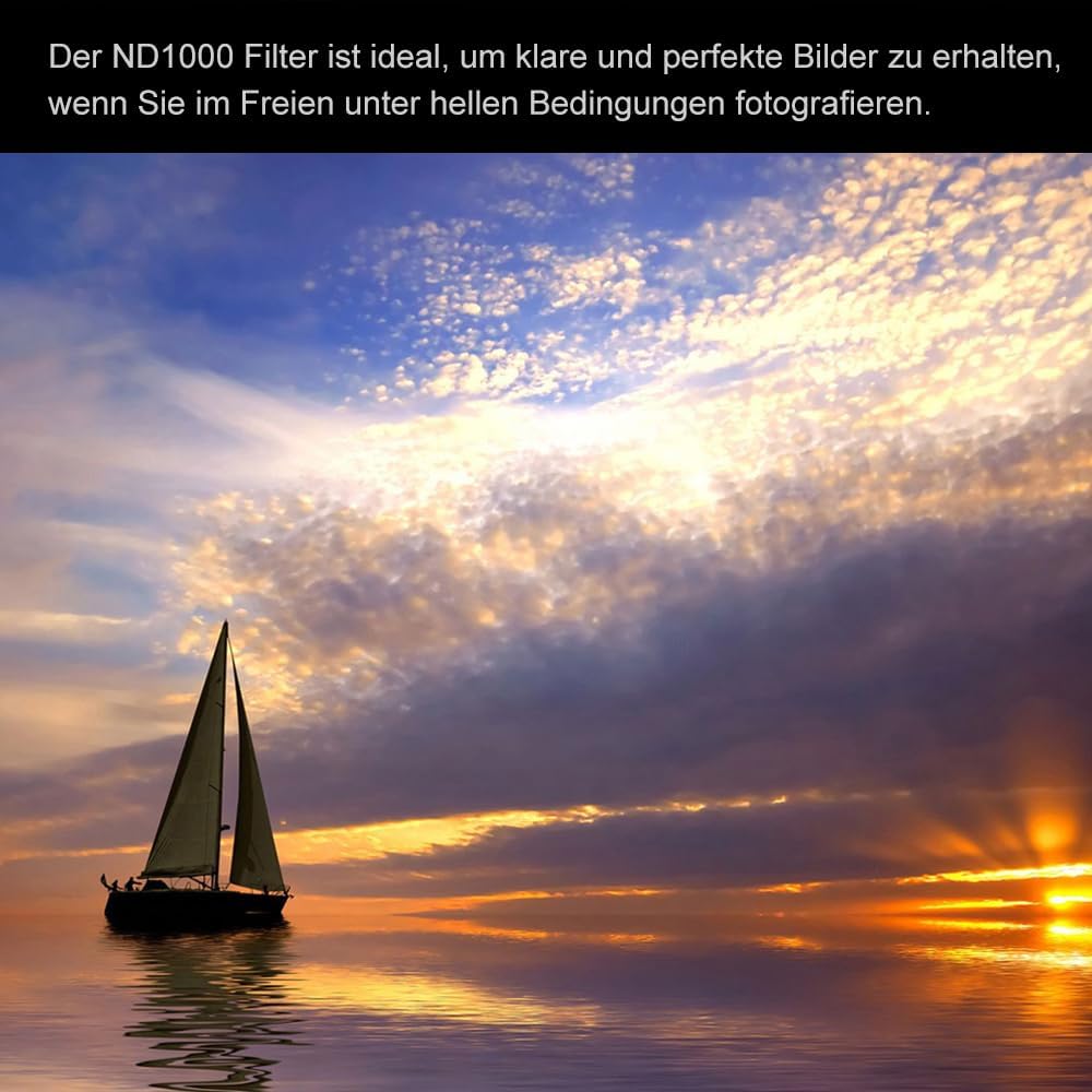 ND1000 Filter, X-Pro Series Slim Neutral Graufilter ND1000 (10 Stops) Objektivfilter mit 16 Nanobesc